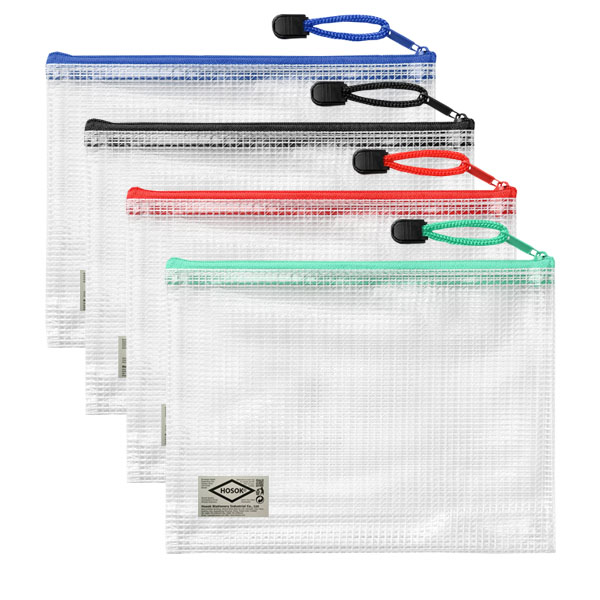 HS154 mesh pvc solid zip bag